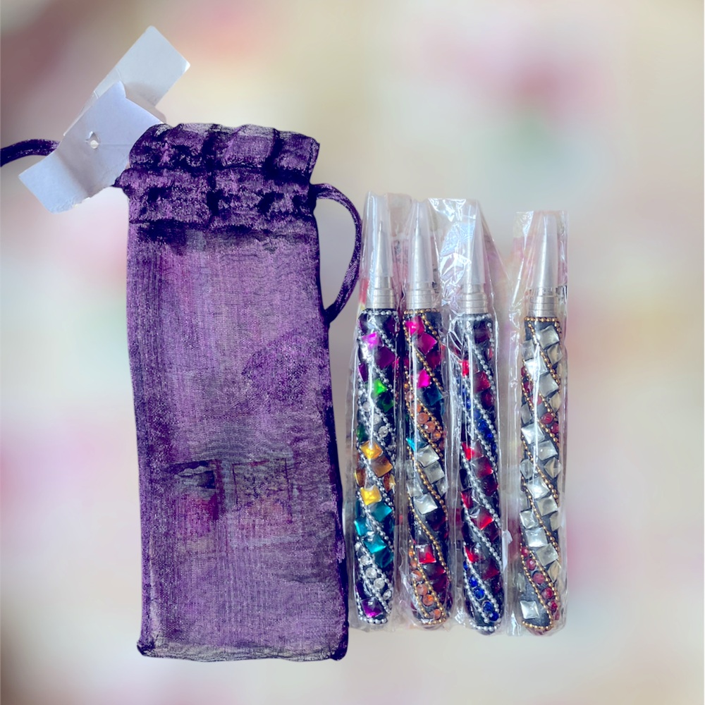 BOMBAY COMPANY SET of 4 DECORATIVE BALL POINT PEN SET NEW IN BAG